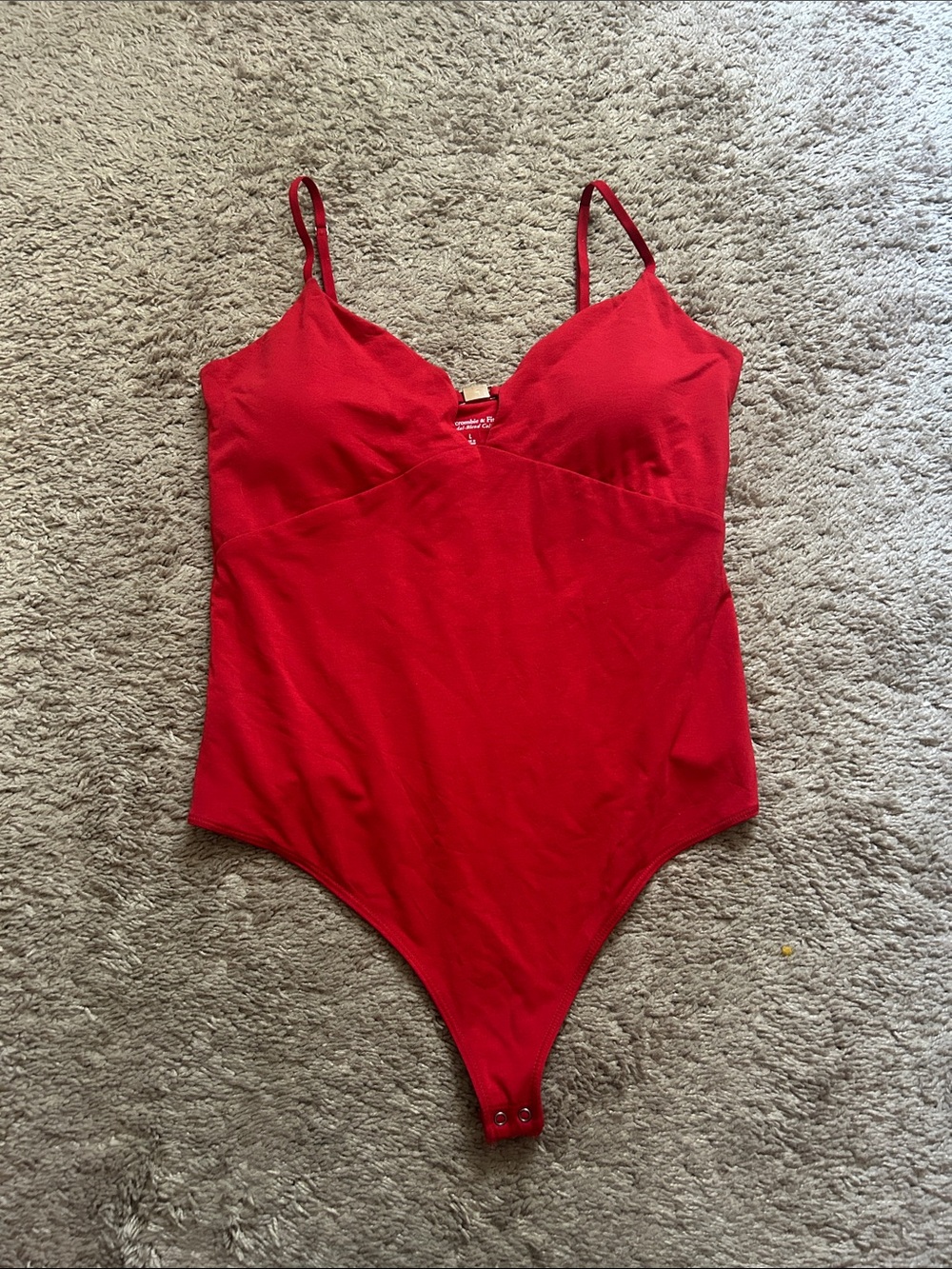 Abercrombie & Fitch Red bra-free Bodysuit